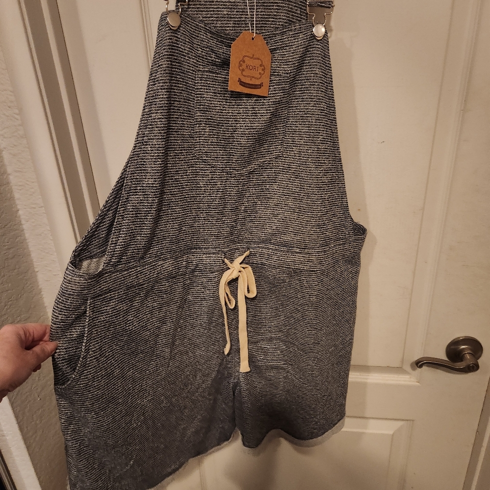 Kori Gray Striped Jumpsuit Size XXL